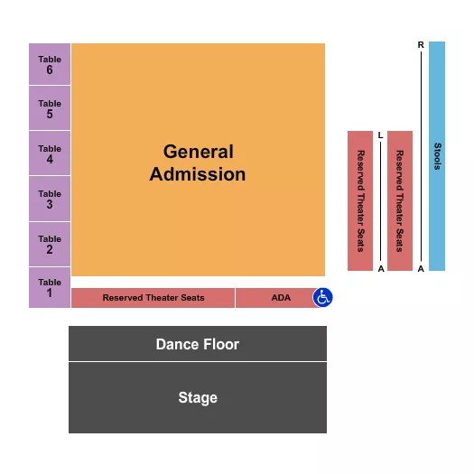seating chart for Knuckleheads Saloon Indoor Stage - Endstage 3 - eventticketscenter.com