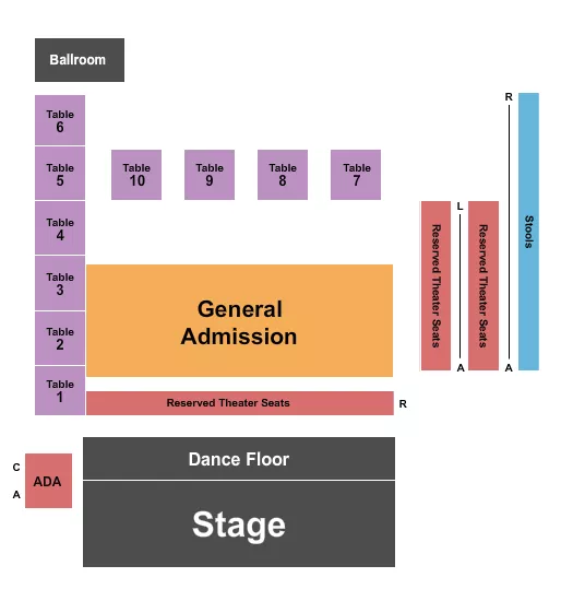 seating chart for Saloon Stage At Knuckleheads Saloon - Endstage 4 - eventticketscenter.com