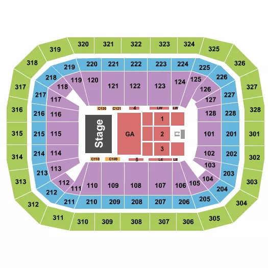 seating chart for Kohl Center - Endstage GA/Flr 1-3 - eventticketscenter.com