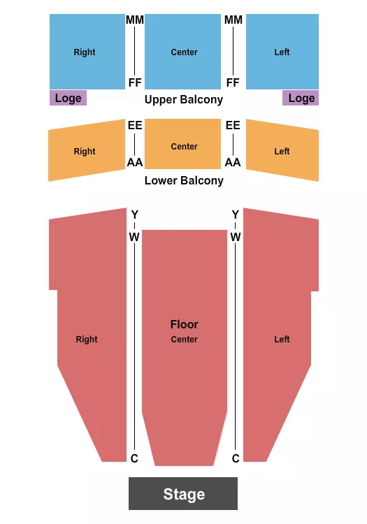 seating chart for Kohler Memorial Theatre - End Stage - eventticketscenter.com