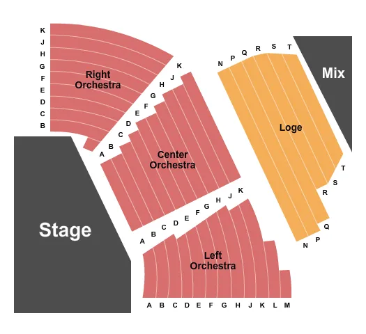 seating chart for Krasnoff Theater At Tilles Center for the Performing Arts - Endstage - eventticketscenter.com