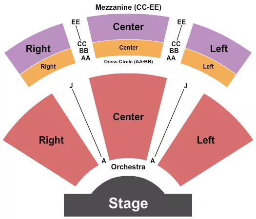 seating chart for Kreeger Theatre at the Mead Center for American Theater - End Stage - eventticketscenter.com