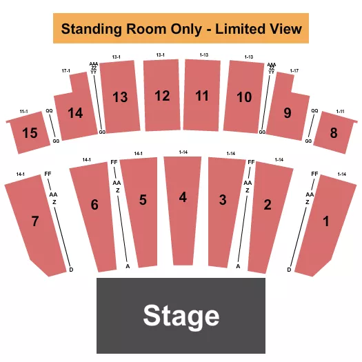 seating chart for Kresge Auditorium at Interlochen Center for the Arts - Endstage/SRO - eventticketscenter.com