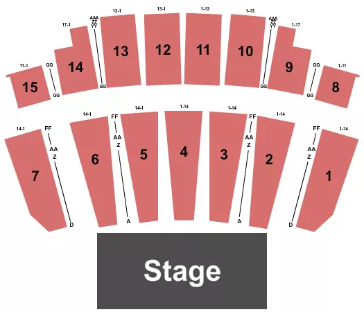 seating chart for Kresge Auditorium at Interlochen Center for the Arts - End Stage - eventticketscenter.com