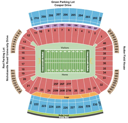 seating chart for Kroger Field - Football - eventticketscenter.com