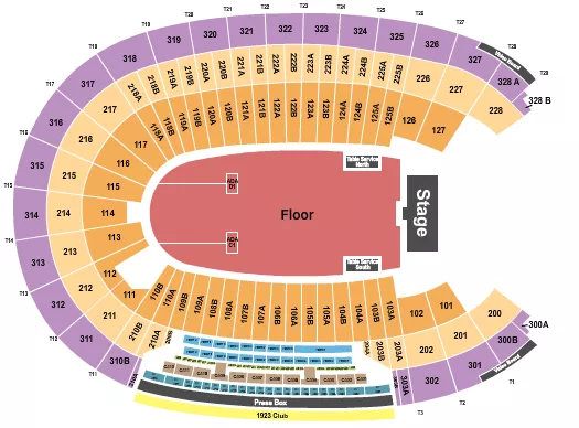 seating chart for Los Angeles Memorial Coliseum - GA Floor - eventticketscenter.com