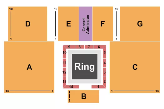 seating chart for L'Auberge Casino & Hotel Baton Rouge - Wrestling - eventticketscenter.com