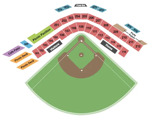 seating chart for L.P. Frans Stadium - Baseball - eventticketscenter.com
