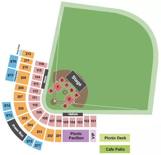 seating chart for L.P. Frans Stadium - Concert - eventticketscenter.com