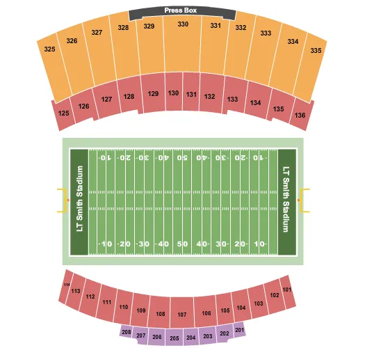seating chart for Houchens Industries - LT Smith Stadium - Lt Smith Stadium Football - eventticketscenter.com