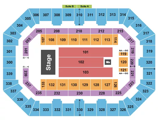 seating chart for La Crosse Center - Endstage 4 Suites A-B - eventticketscenter.com