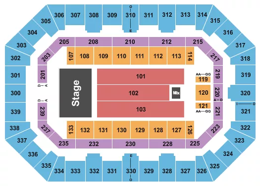 seating chart for La Crosse Center - Endstage 4 - eventticketscenter.com