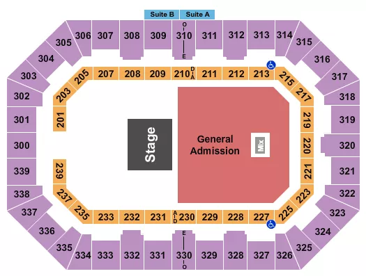 seating chart for La Crosse Center - Endstage GA 2 - eventticketscenter.com