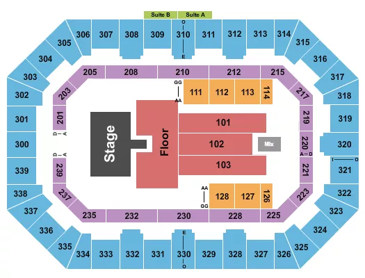 seating chart for La Crosse Center - Godsmack - eventticketscenter.com