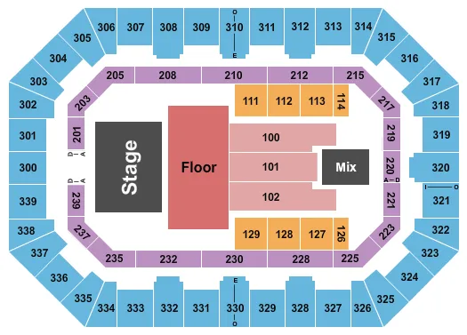 seating chart for La Crosse Center - Justin Moore - eventticketscenter.com