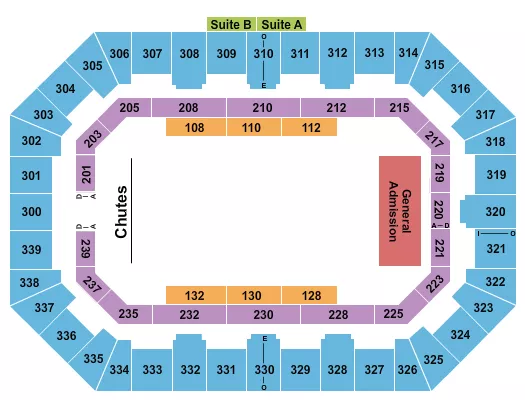 seating chart for La Crosse Center - Rodeo 2 - eventticketscenter.com