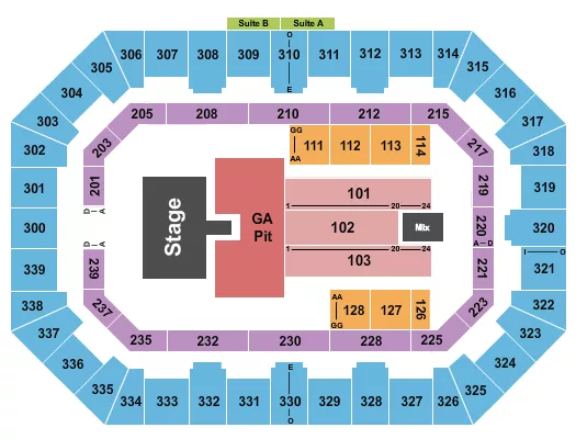 seating chart for La Crosse Center - Sugarland - eventticketscenter.com