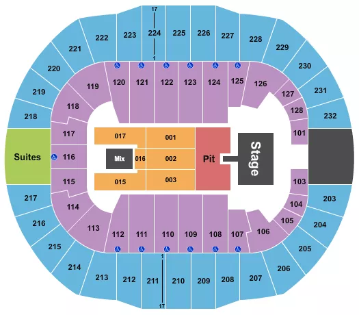 seating chart for Cajundome - Endstage Pit 2/Catwalk - eventticketscenter.com