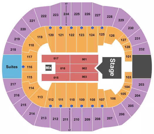 seating chart for Cajundome - Rascal Flatts - eventticketscenter.com