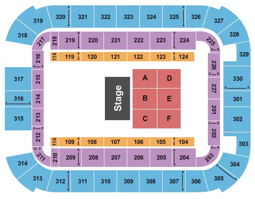 seating chart for Lake Charles Event Center - Endstage 3 - eventticketscenter.com