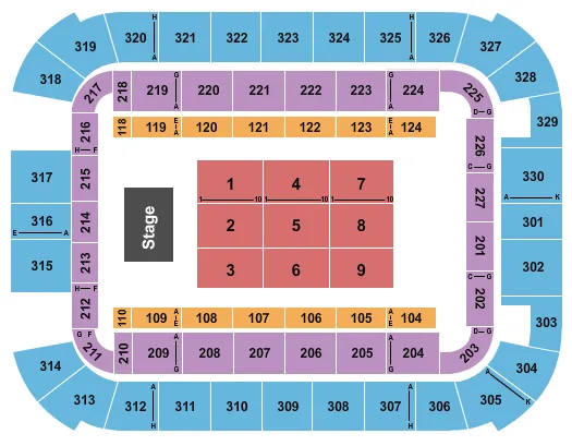 seating chart for Lake Charles Civic Center Arena - Music Fest - eventticketscenter.com