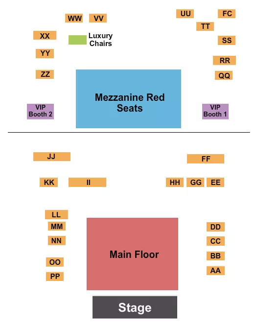 seating chart for Lakeport Opera House - Endstage 2 - eventticketscenter.com