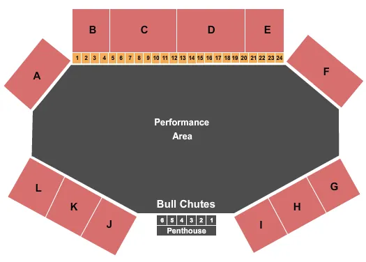seating chart for Lakeside Rodeo Arena - Rodeo - eventticketscenter.com