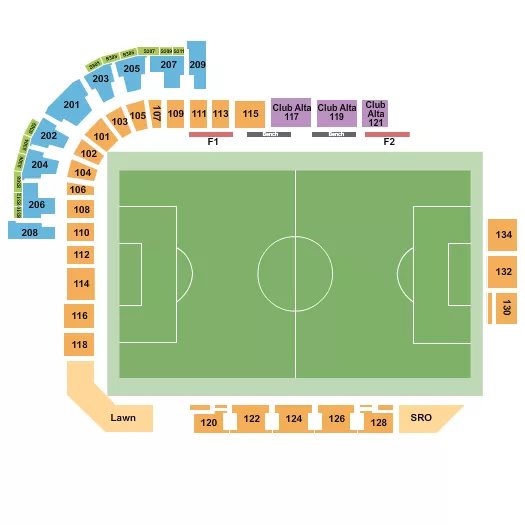 seating chart for Lancaster Municipal Stadium - Soccer - eventticketscenter.com