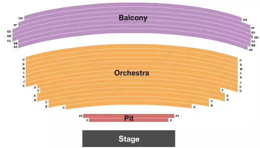 seating chart for Main Stage at Lancaster Performing Arts Center - Endstage Pit - eventticketscenter.com
