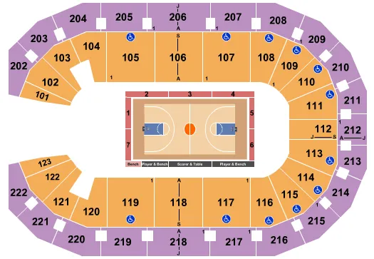 seating chart for Landers Center - Basketball-Globetrotters - eventticketscenter.com