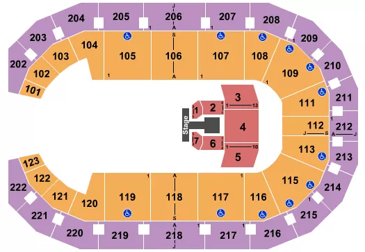 seating chart for Landers Center - Half House w/Catwalk - eventticketscenter.com
