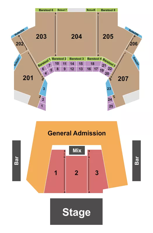 seating chart for Landmark Credit Union Live - Endstage - eventticketscenter.com