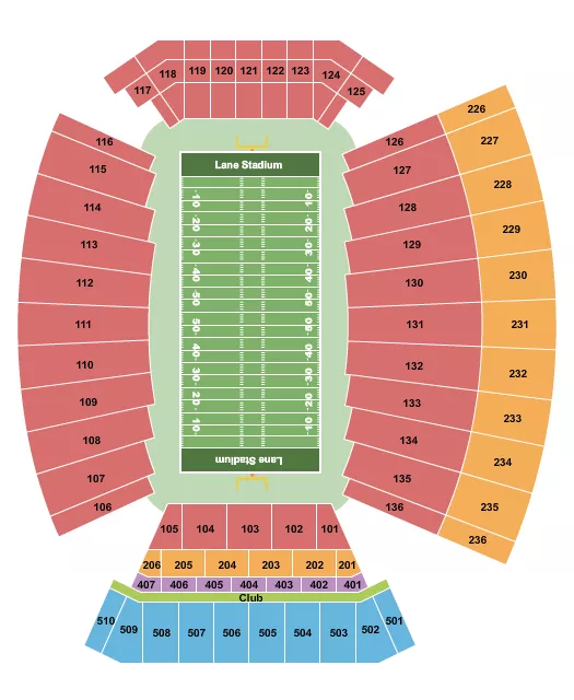 seating chart for Lane Stadium - Football - eventticketscenter.com