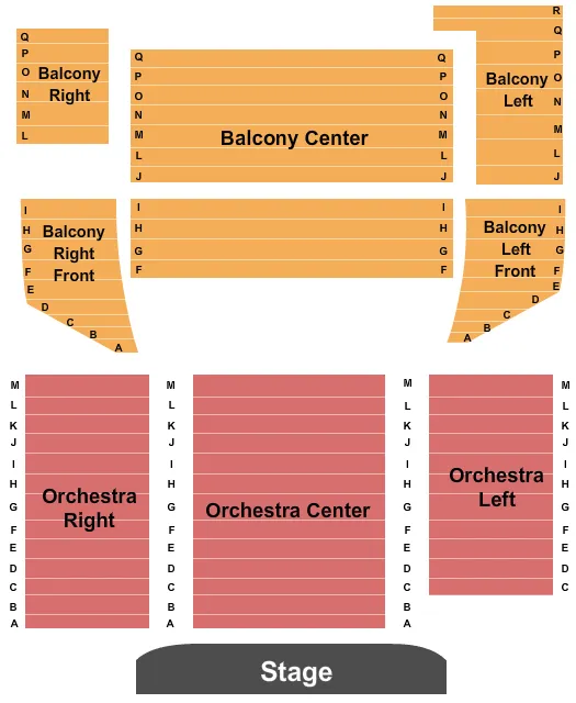 seating chart for Larcom Theatre - End Stage - eventticketscenter.com