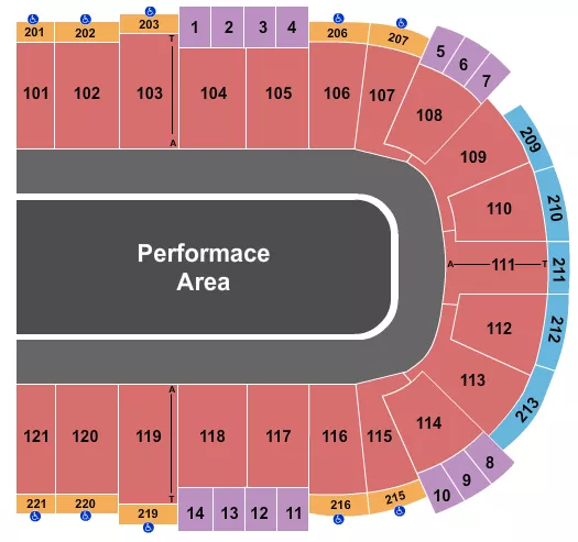 seating chart for Sames Auto Arena - Performance Area - eventticketscenter.com