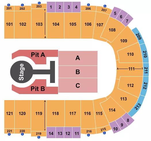seating chart for Sames Auto Arena - Peso Pluma - eventticketscenter.com