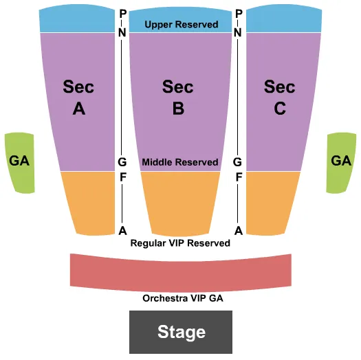 seating chart for Central Park Performing Arts Center - End Stage - eventticketscenter.com