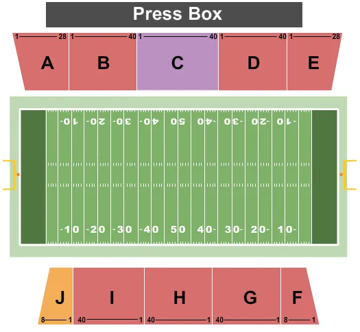 seating chart for Larry Kelly Field At Daytona Stadium - Football - eventticketscenter.com