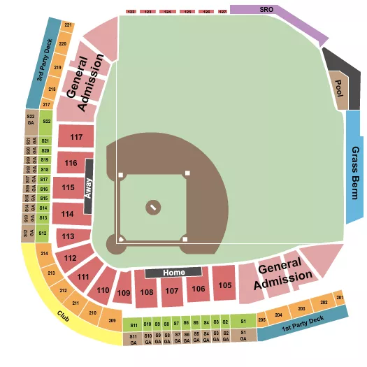 seating chart for Las Vegas Ballpark - Baseball GA - eventticketscenter.com