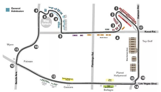 seating chart for Las Vegas Strip Circuit - Formula 1 - eventticketscenter.com