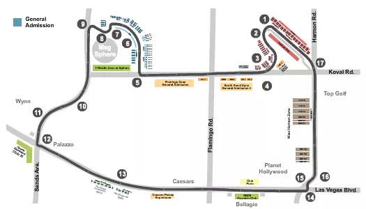 seating chart for Las Vegas Strip Circuit - Formula 1 - eventticketscenter.com