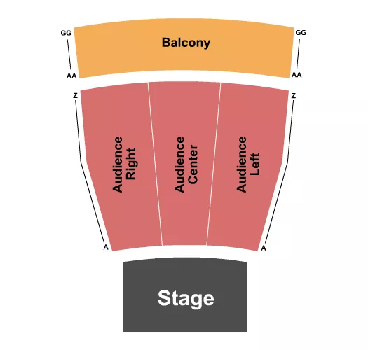 seating chart for Austin Auditorium at Lasells Stewart Center - Endstage - Audience/Balcony - eventticketscenter.com