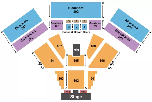 seating chart for Laughlin Event Center - Endstage Pit 2 - eventticketscenter.com