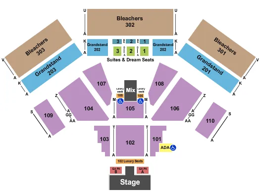 seating chart for Laughlin Event Center - Toby Keith - eventticketscenter.com