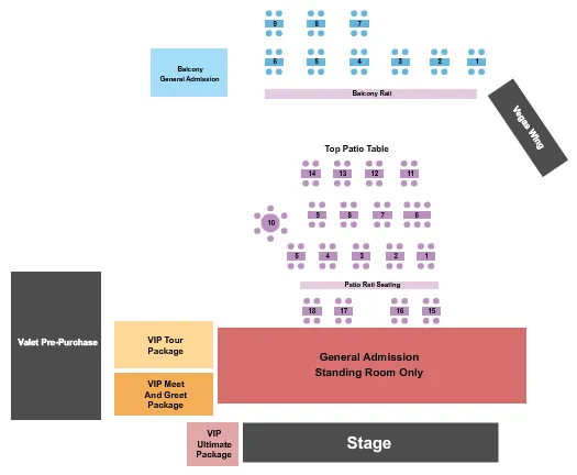 seating chart for Lava Cantina The Colony - Everclear - eventticketscenter.com