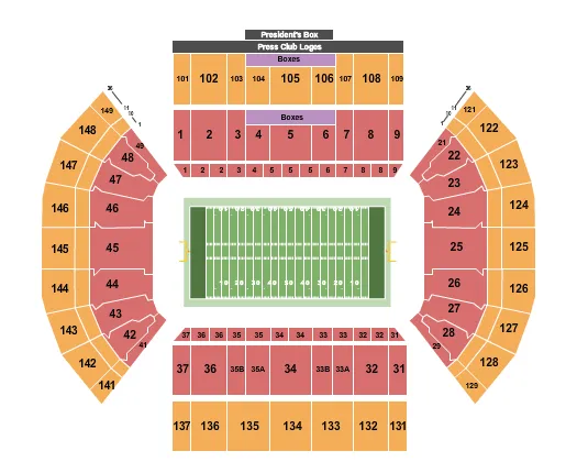 seating chart for Lavell Edwards Stadium - Football - eventticketscenter.com