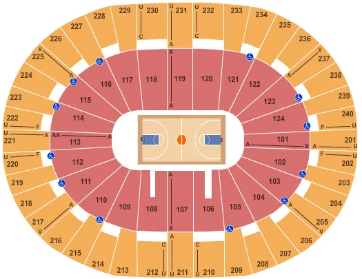 seating chart for Lawrence Joel Veterans Memorial Coliseum - Basketball - eventticketscenter.com