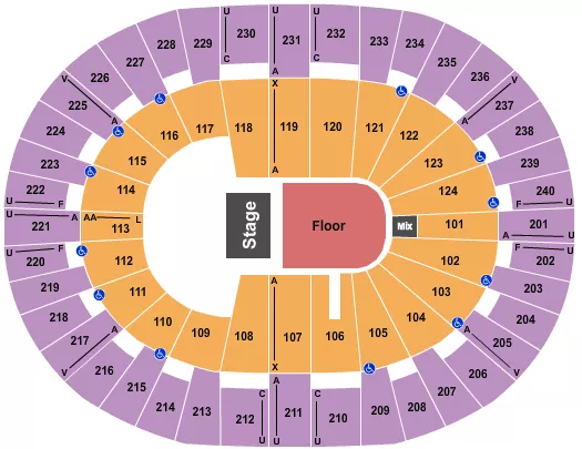 seating chart for Lawrence Joel Veterans Memorial Coliseum - Endstage GA - eventticketscenter.com