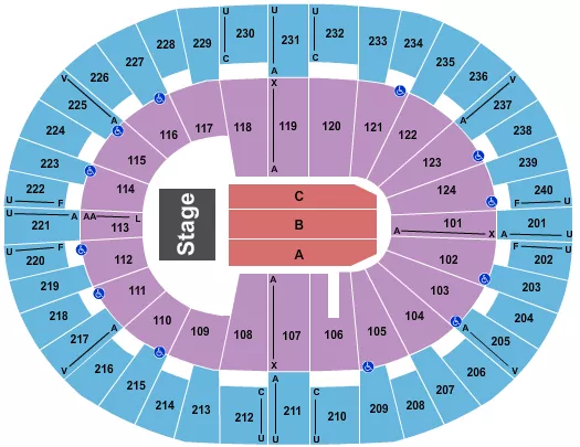 seating chart for Lawrence Joel Veterans Memorial Coliseum - Endstage - eventticketscenter.com