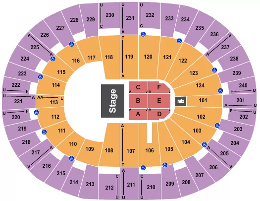 seating chart for Lawrence Joel Veterans Memorial Coliseum - Half House RSV - eventticketscenter.com